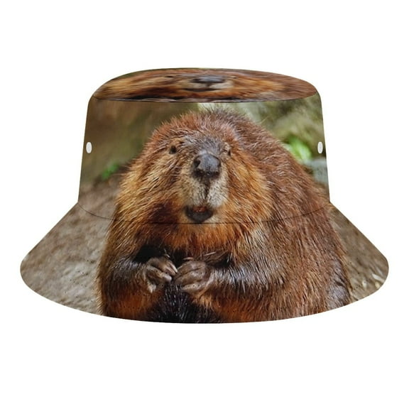 Cute Funny Beaver Bucket Hats for Women Men Travel Fashion Sun Cap Packable Outdoor Fisherman Hat