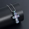 thumbnail image 5 of Forever in My Heart Corss Urn Necklace for Ashes, Stainless Steel Hollow Double Cross Cremation Urn Jewelry Memorial Necklace Pendant for Ashes for Women, 5 of 7