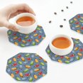thumbnail image 7 of Pofeuu Fruit Ice Cream Print Leather Coasters Set of 6, Round Cups Mugs Mat Pad for Home Kitchen Heat Resistant Drink Coasters,Octagon, 7 of 7