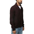 thumbnail image 3 of X RAY JEANS Mens Shawl Collar Cable Knit Cardigan, Burgundy, S, 3 of 6