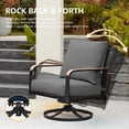 thumbnail image 3 of NATURAL EXPRESSIONS 3 Piece Outdoor Bistro Set, Swivel Glider Rocking Chairs Patio Conversation Furniture Set with 2 Rockers, Metal Table for Backyard, Porch,Balcony, 350lbs, Dark Gray, 3 of 7