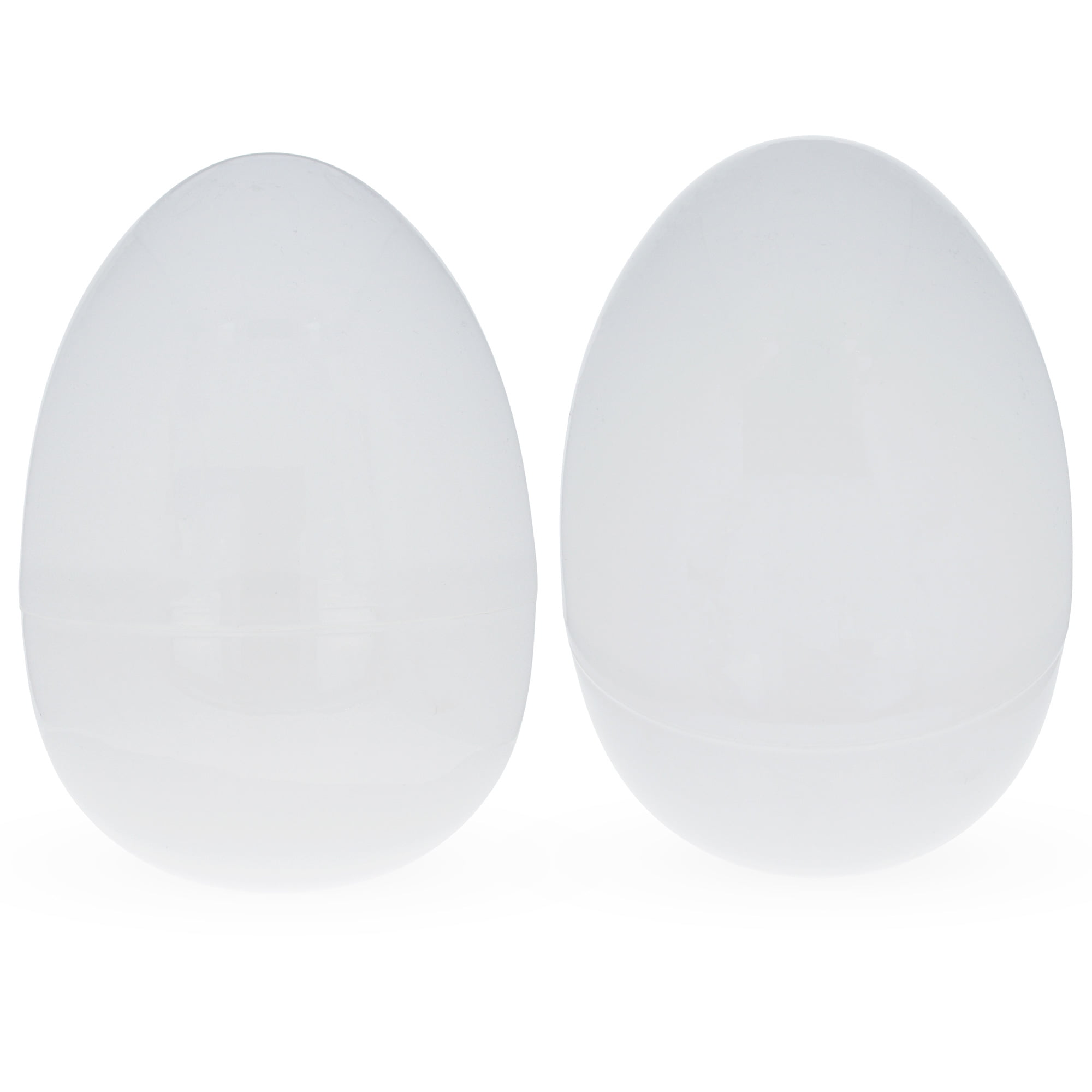 Set of 2 White Plastic Jumbo Size Easter Eggs 10 Inches