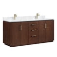 thumbnail image 2 of Vinnova San 72" Double Sink Wood Bath Vanity with Grain Stone in Natural Walnut, 2 of 16