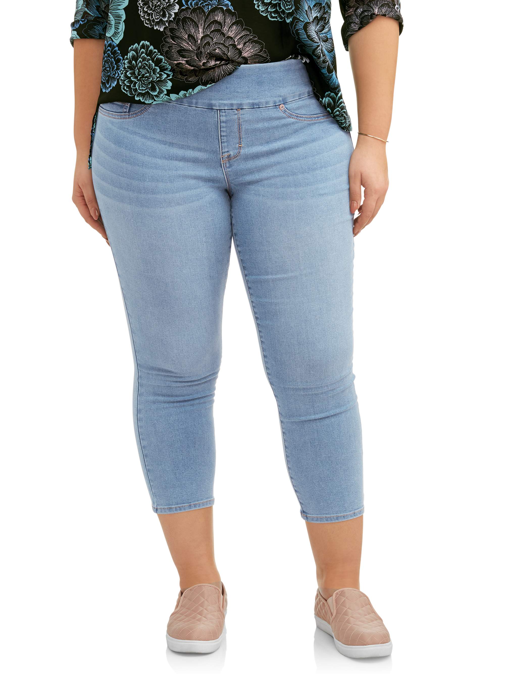 Wide Waistband Pull on Legging Crop 