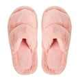 thumbnail image 2 of Spencer Women's Slippers Fuzzy Faux Fur Memory Foam Cozy Flat Spa Slide Slippers Comfy Open Toe Slip On House Shoes Anti-Skid Sole, Size 5-10 US, 2 of 10