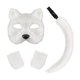 thumbnail image 1 of Sonducket Máscaras para fiesta de Halloween, imprescindibles para decoración de fiesta de Therian, máscara de Halloween Noble Disfraces de disfraces blanco, 1 of 1