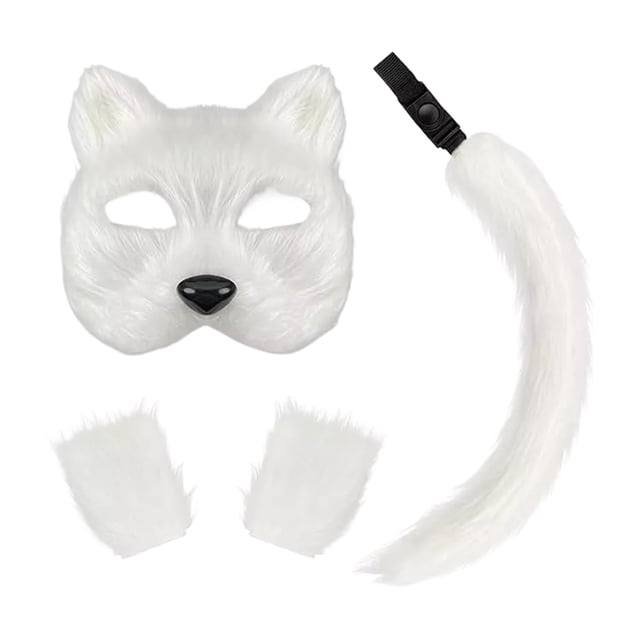 Guardurnaity Kit completo máscara de disfraz lista para fiesta imprescindible para decoración de fiesta de Halloween máscaras de Halloween Disfraces de disfraces blanco