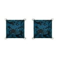 thumbnail image 3 of 2 ct Screw-Back Stud Earrings for Women | 5.5mm Princess Cut Natural London Blue Topaz | 18K White Gold, 3 of 5