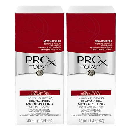 Olay ProX Anti-Aging Nightly Purifying Micro-Peel 1.3 Fl Oz, 2 Pack