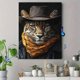 thumbnail image 4 of Qisvanset 12x16 Inch 2D Flat Framed Canvas Art, Western Leopard Cowboy Hat Wild West Country Home Wall Decor, 4 of 5