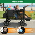 thumbnail image 4 of Vomeast Upgrade Wagon Stroller for 4 Kids, 4-Seater Outdoor Baby Stroller Wagon with Canopy, 5-Point Harness, Adjustable Handle(Black), 4 of 12