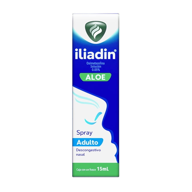 Spray Descongestionante Iliadin Aloe Adulto Nasal Descongestiona tu Nariz en Segundos y hasta por 12 horas con 15 ml