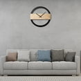 thumbnail image 3 of Reloj de pared de 12 pulgadas, diseño moderno, de cuarzo, funciona con pilas, redondo, para dormitorio. estilo 2, 3 of 9