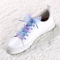 thumbnail image 2 of Cordones Planos Color Gradiente Cordones De Organza Cuerdas Para Zapatos 2,5 Cm De Ancho Para Mujer Azul púrpura 180cm/71, 2 of 6