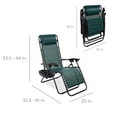 thumbnail image 2 of Set of 2 Zero Gravity Lounge Chair, Adjustable Steel Recliners, Mesh Breathable Camping Chair with Pillows and Cup Holder Trays for Deck, Beach, Balcony, Yard, Forest Green, 2 of 5