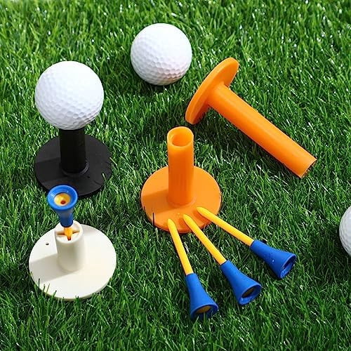 RibRave 12 Pieces Golf Range Tees Set Rubber Golf Tees for Mats Driving Range 6 Pieces for Practice Mat Mixed Size