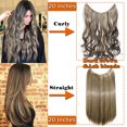 thumbnail image 2 of SEGO Real Hair Extension with Invisible Band Synthetic Wire in Hair Extension Wavy Curly Hair Piece Straight Peluca de Cabello for Woman, 2 of 9