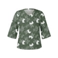 thumbnail image 5 of Summer Plus Size Tops For Women 2023 Trendy Summer V-Neck 3/4 Sleeve Print Casual T-shirt Blouse on Clearance, 5 of 5