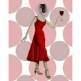 thumbnail image 3 of Fab Funky 12x14 Black Modern Framed Museum Art Print Titled - Monkey in Red Dress with wine, 3 of 5
