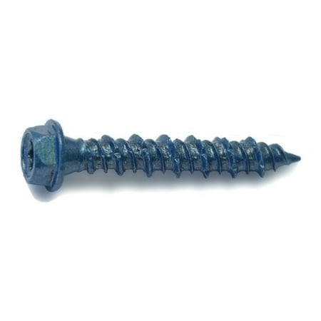

3/16 x 1-1/4 Blue Ruspert Coated Steel Star Drive Hex Washer Head TorqueMaster Masonry Screws