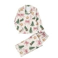thumbnail image 3 of Tnhcen Women's Christmas Pajama Sets Long Sleeve 2-Piece Soft Stretchy Sleepwear Holiday Gift Stocking Candy Cane Print Family-Friendly Pajamas Homewear, 3 of 5