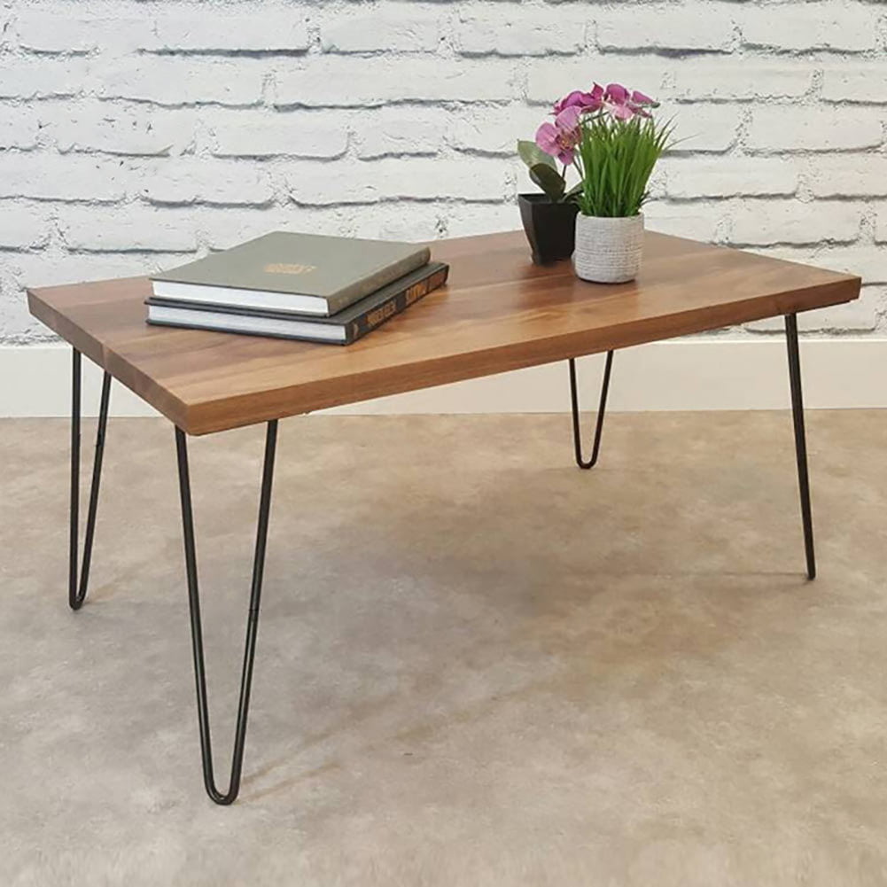 1 Pair Black/Chrome Hairpin Iron Table Legs Set DIY Dining Coffee Laptop Desk 