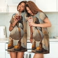 thumbnail image 4 of Lsque Hiking Duck Pattern Nightgowns for Women Sleep Shirts Short Sleeve Nightshirt Pullover Nightdress Soft Sleepwear Relaxed Fit Nightdress, 4 of 6