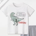 thumbnail image 6 of NOLDARES Toddler Baby Boy Outfits 2 Pieces Crewneck Short Sleeve T-Shirt Casual Shorts Dinosaur Truck Print Clothes(White,12-18 M), 6 of 6