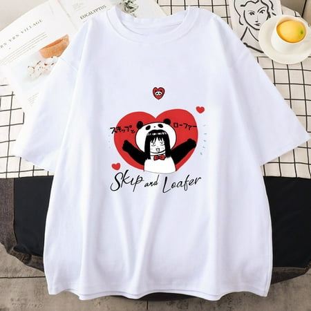 

JHPKJSkip and Loafer Shirts 100% Cotton Tees Funny Manga T Shirt Printed Graphic T-shirt O-neck Short Sleeve Clothes Unisex Tshirt