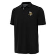 thumbnail image 2 of Men's Antigua Black/Gray Minnesota Vikings Era Polo, 2 of 3