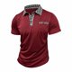 thumbnail image 5 of Blusa y camisa de manga corta con cuello vuelto para hombre, color liso, informal, de manga corta, con medio botón, con solapa abierta y cerrada, tops de poliéster para hombre, 5 of 8