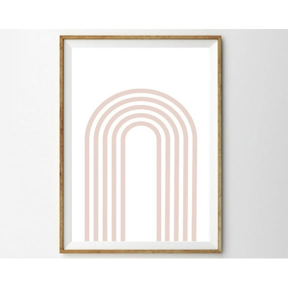 Blush Pink Rainbow Print Arch Print Geometric Wall Art Able Art Bedroom Decor Feminine Print Minimalist Print Wall Art, Modern Wall Decor, 8x12 UNFRAMED