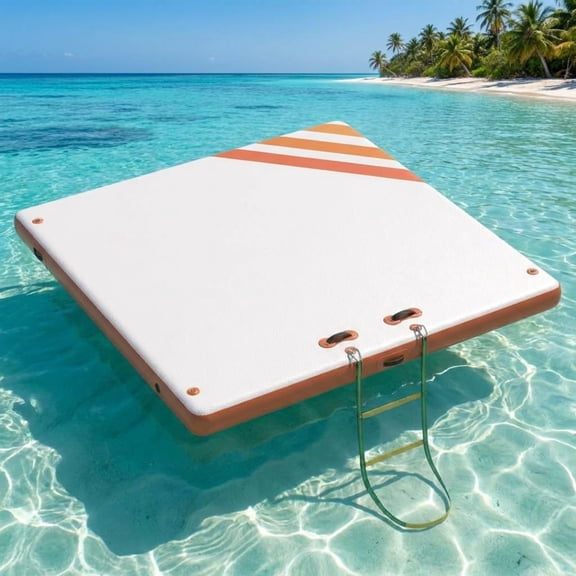 EuKer 6ft x 5ft Inflatable Floating Dock Air Dock Platform for Lakes, Pools