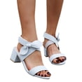 thumbnail image 4 of adviicd Shoes Women Size 7 High Heel Pumps Color Toe High Fish Heels Solid Bow High Heels for Women Size 12 to 13, 4 of 5