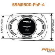 PRV AUDIO 6x9 Inch Midrange Speaker 69MR500-PhP-4 500 Watts Program Power, 4 Ohm, 1.5 in Voice Coil, 250 Watts RMS Pro Car Audio Loudspeaker Single