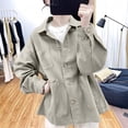 thumbnail image 5 of FDGIU Women's Lapel Collar Button Down Oversized Shacket, Long Sleeve Twill Cargo Jacket with Multi Patch Pockets for Spring Fall Outdoor Daily Layering, 5 of 6