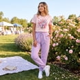 thumbnail image 4 of Domzest Women Breast Cancer Awareness Tie Dye T Shirt Short Sleeve Round Neck Casual Graphic Tee Pink Ribbon Support Survivor Gift Summer Top Light pink S, 4 of 6