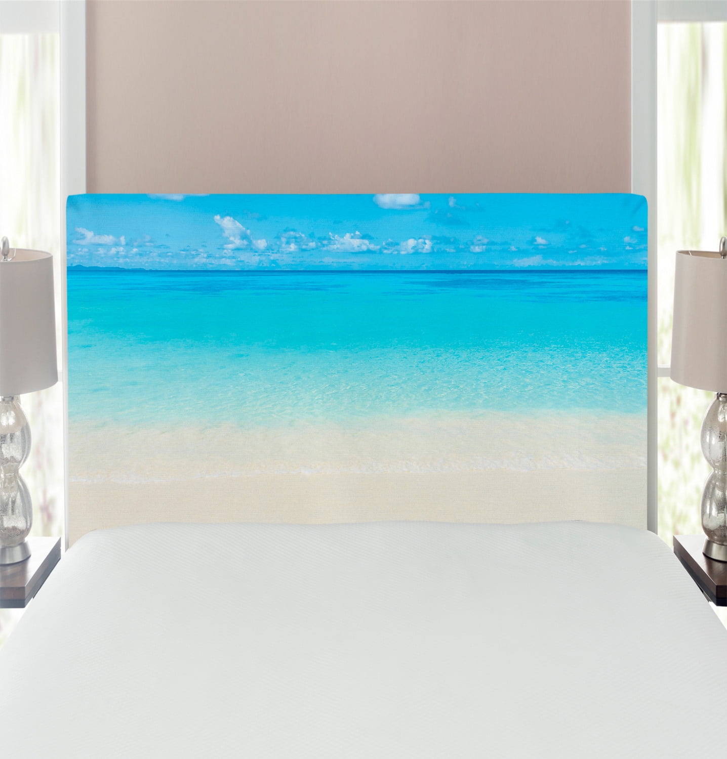 Ocean Headboard, Paradise Coast in Tropical Caribbean Sea Sky View ...