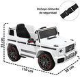 thumbnail image 4 of Camioneta Montable Eléctrica AMG Mercedes Benz G-63 para Niños 12V Bluetooth Apto a partir de 3 años Soporta Hasta 35 kg - Blanco, 4 of 7