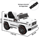 thumbnail image 4 of Camioneta Montable Eléctrica AMG Mercedes Benz G-63 para Niños 12V Bluetooth Apto a partir de 3 años Soporta Hasta 35 kg - Blanco, 4 of 7