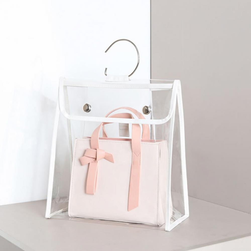 14.2*13.4*5.1 Inch Hanging Handbag Organizer Breathable PVC Transparen  Leather Bag Closet Purse Storage Bag with Clear Dust Proof Cover 