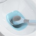 thumbnail image 3 of Cepillo de baño de silicona con soporte Reutilizable Baño Cocina Exfoliante Hotel Dormitorio Pequeña herramienta de limpieza Regalos de inauguración de la casa Azul Inevent HA028523-01B, 3 of 7