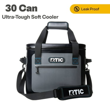 RTIC 30 Can Ultra-Tough Soft Cooler, 20 Qt, Leakproof with Waterproof Zipper, Blue / Grey
