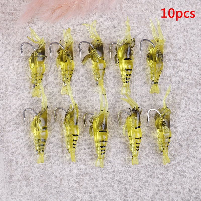 10PCS Saltwater Soft Fishing Lures Bait Shrimp Simulation Prawn Fish Tackle 10PCS Saltwater Soft Fishing Lures Bait Shrimp Simulation Prawn Fish Tackle