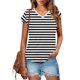 thumbnail image 2 of Eres Más Que una Camisa de Puntuación de Prueba Sexy de Manga Corta Lentejuelas Suelta Camisa de Blusa con Cuello en V, Poliéster, 2 of 8