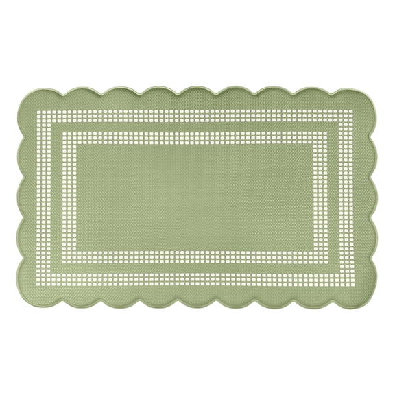 Scalloped Edge Anti-Fatigue Mat 18x30 - Remi - Sage/Ivory