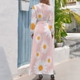 thumbnail image 3 of Retro Floral Pattern Print Women's Long Dress Long Sleeves Dress Vintage Dresses Party Maxi Dress High Waist Dress, 3 of 4
