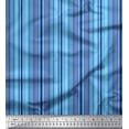 thumbnail image 1 of Soimoi Blue Japan Crepe Satin Fabric Vertical Stripe Printed Fabric 1 Yard 42 Inch Wide, 1 of 3