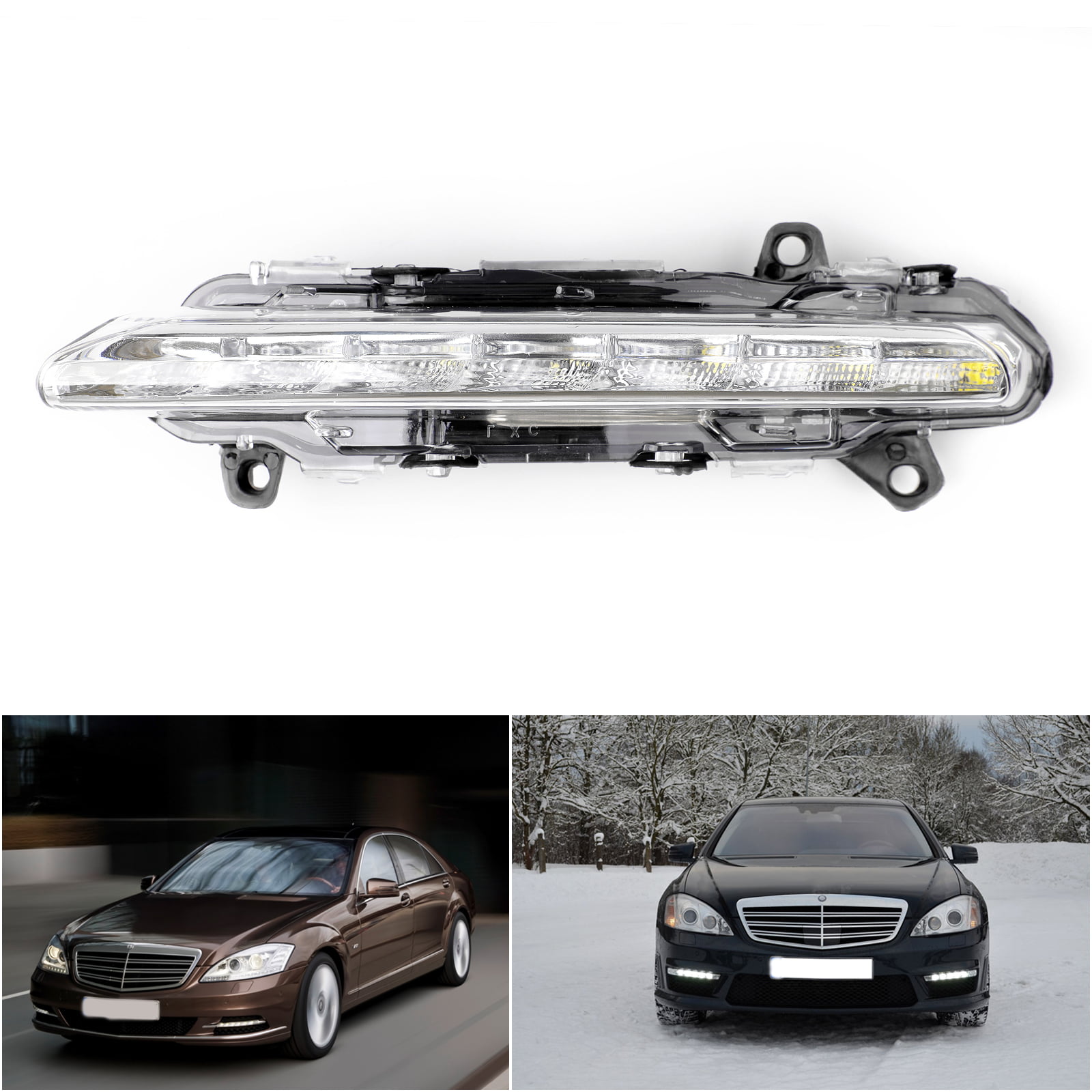 Fit 6000K DRL LED Daytime Running Lights Benz Style Driving Bumper Fog Lamps