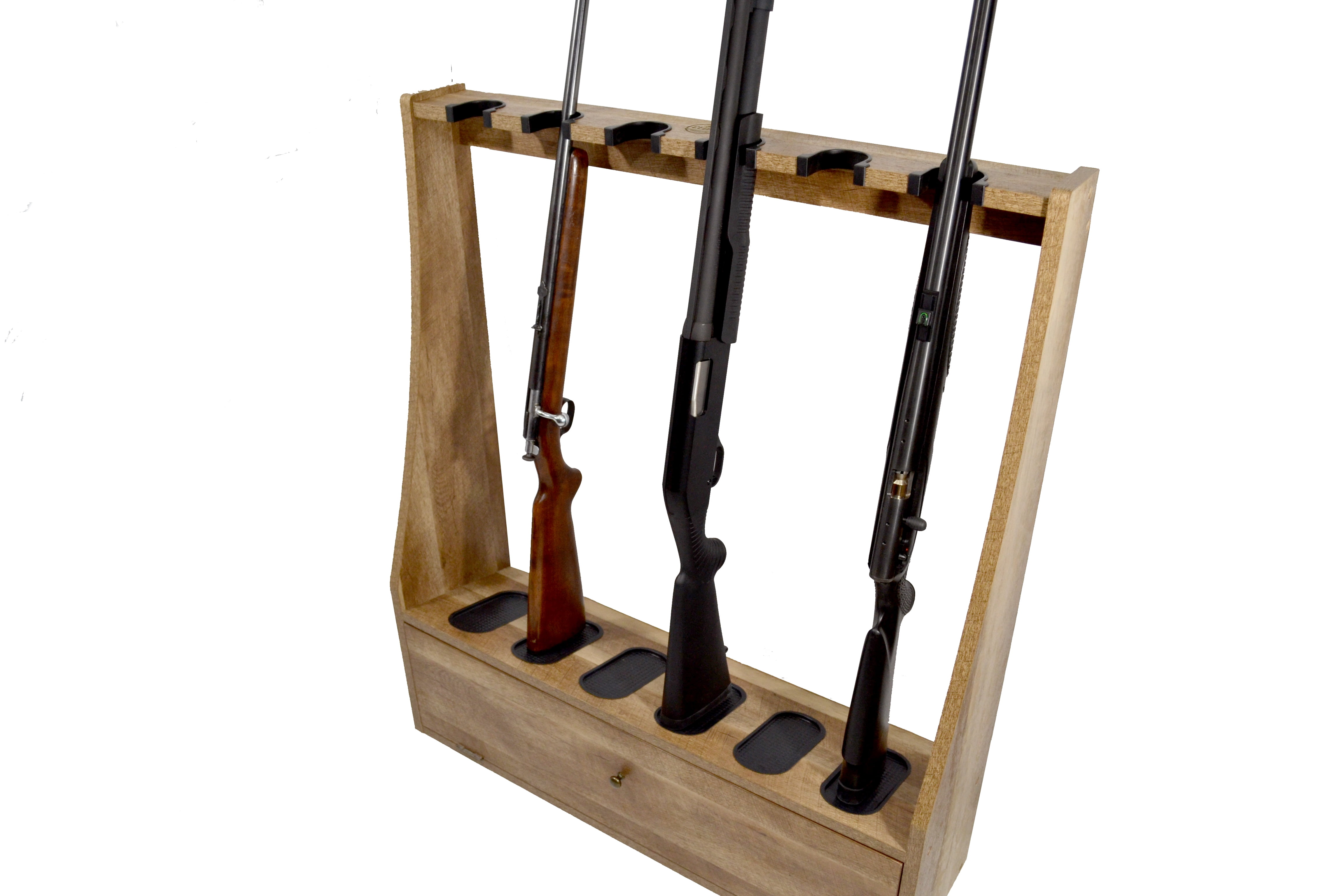 Old Cedar Outfitters Distressed 6 Gun Floor Rack w/Compartment